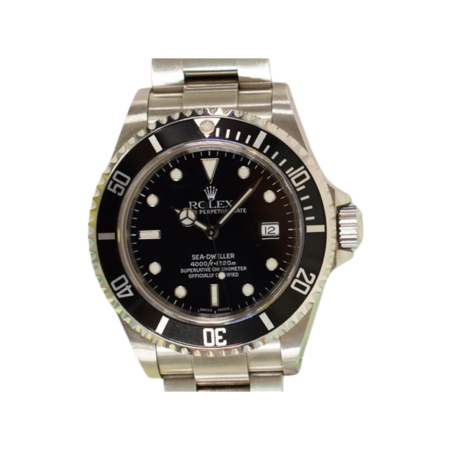 Rolex Sea-Dweller Stainless Steel Aluminum Bezel Black Dial 16600