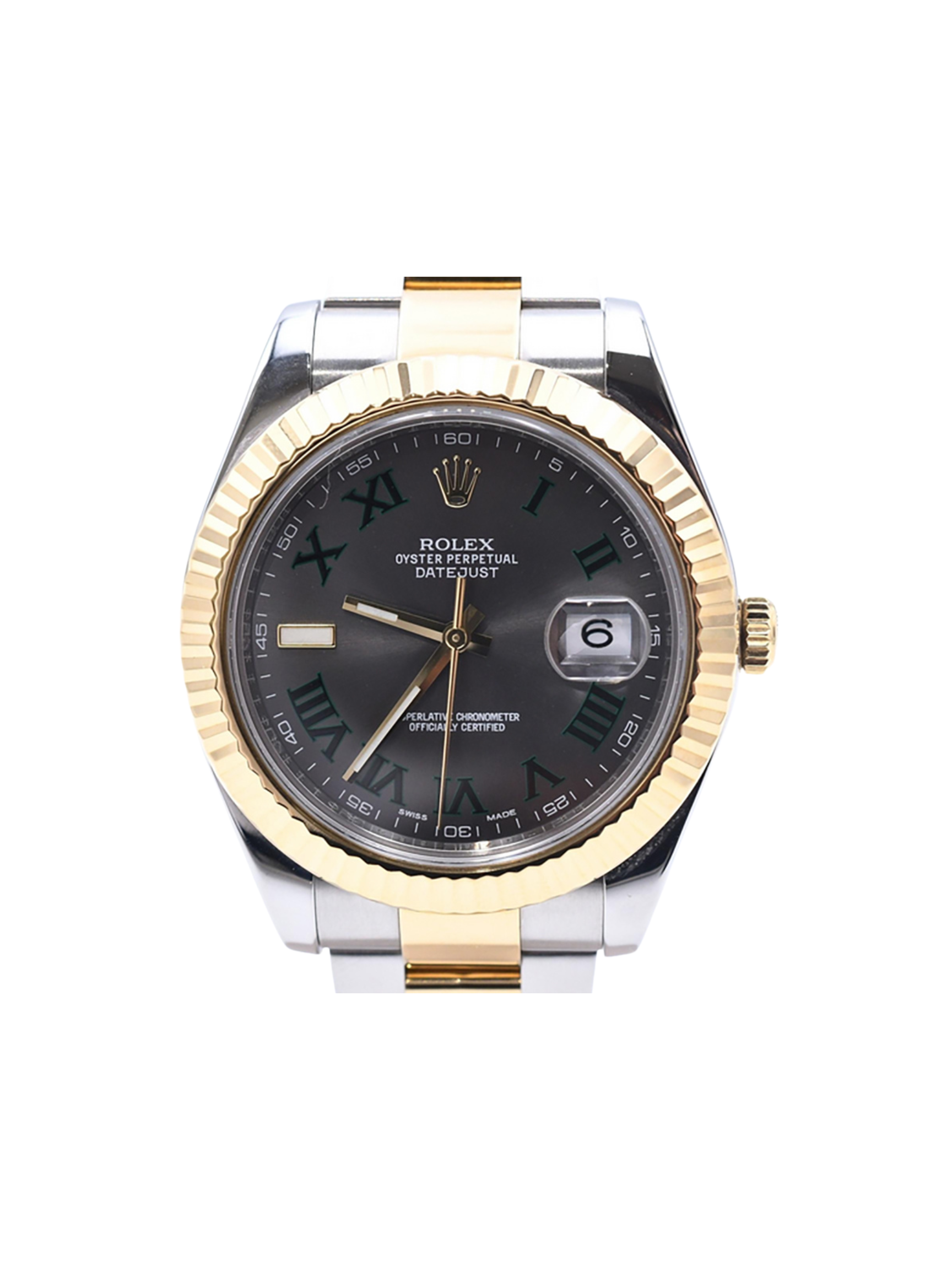 Rolex Datejust II Stainless Steel and Yellow Gold Wimbledon Roman Dial 116333