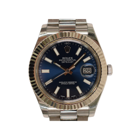 Rolex Datejust II Stainless Steel and White Gold Blue Dial 116334
