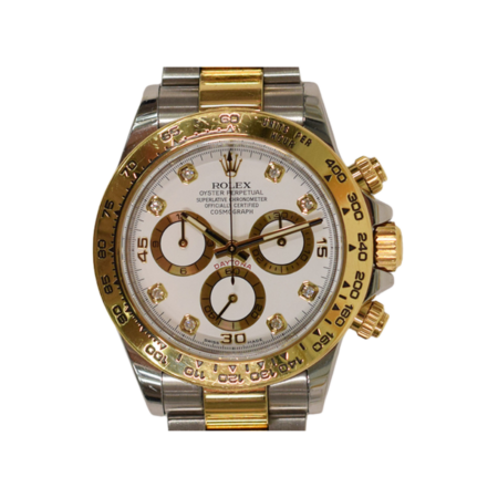 Rolex Daytona Stainless Steel and Yellow Gold White Diamond Dial 116503G