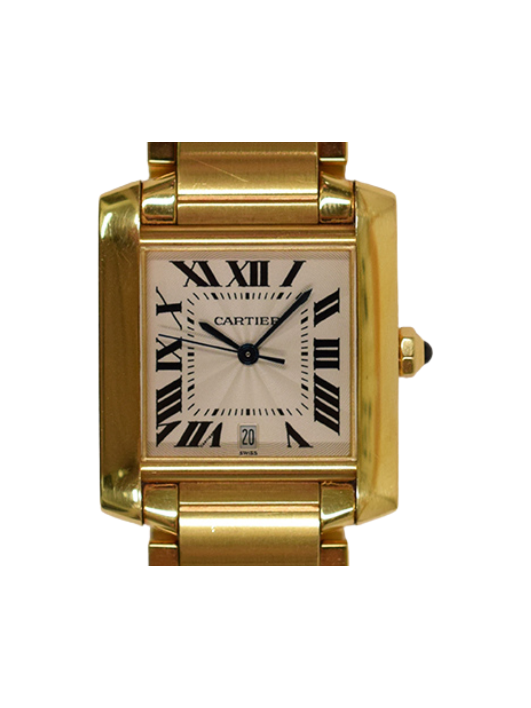 Cartier Tank Française Yellow Gold Ivory Roman Dial W50001R2