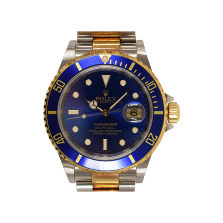 Rolex Submariner Date Stainless Steel and Yellow Gold Blue Dial 16613