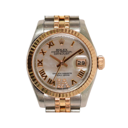 Rolex Lady-Datejust 26 Stainless Steel and Rose Gold White MOP VI Diamond Dial 179171NR