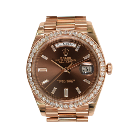Rolex Day-Date 40 Rose Gold Chocolate Diamond Dial 228345RBR