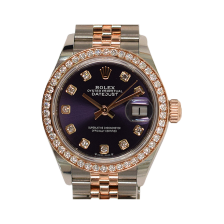 Rolex Lady-Datejust Stainless Steel and Rose Gold Purple Diamond Dial 279381RBR