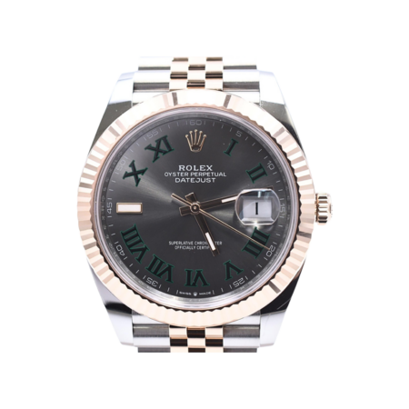 Rolex Datejust 41 Stainless Steel and Rose Gold Wimbledon Roman Dial 126331