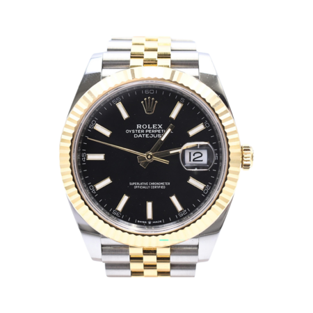 Rolex Datejust 41 Stainless Steel and Yellow Gold Black Stick Dial 126333