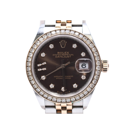 Rolex Lady-Datejust Stainless Steel and Rose Gold Chocolate Diamond Dial 279381RBR