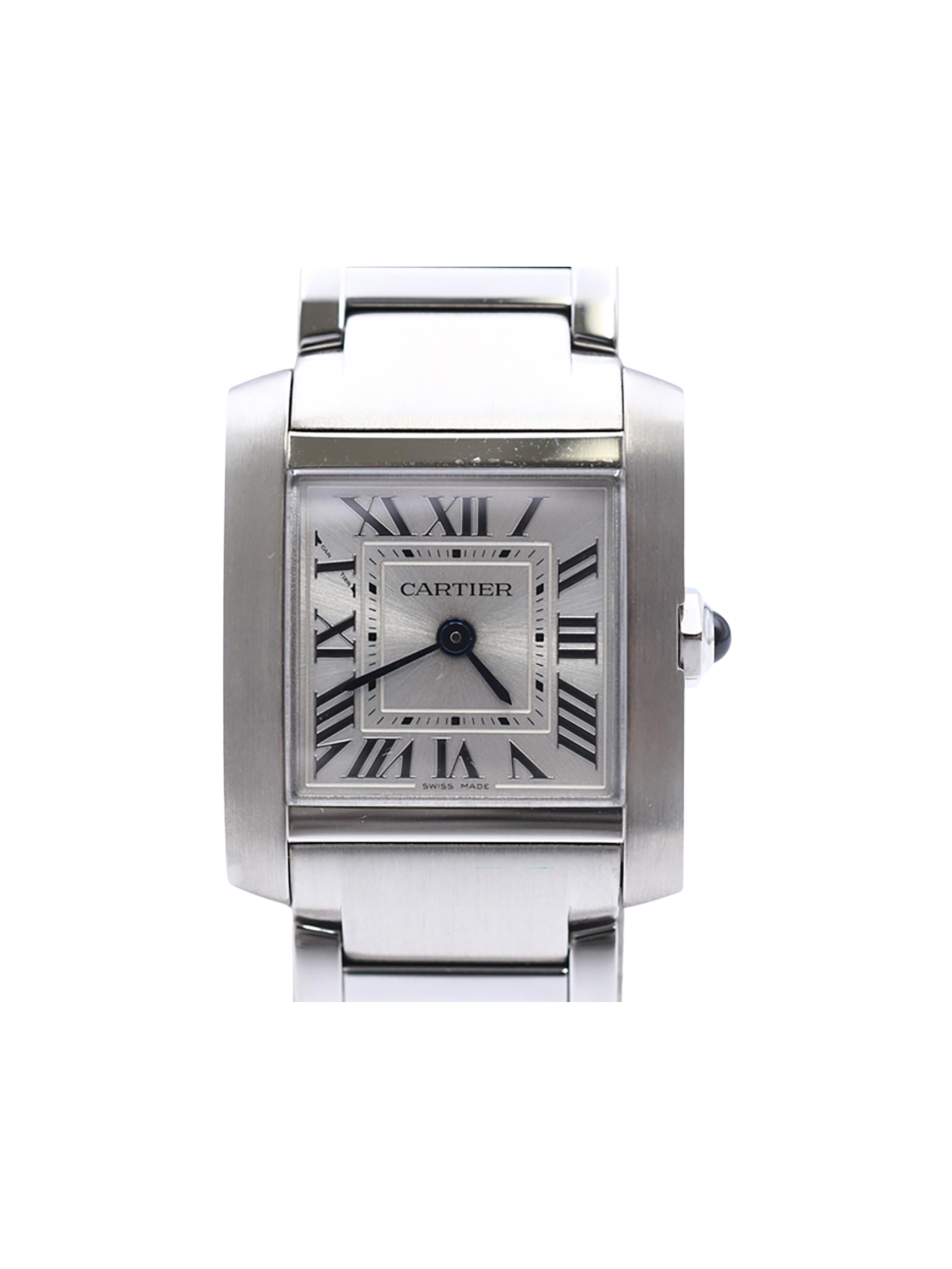 Cartier Tank Française Stainless Steel Silver Roman Dial WSTA0129