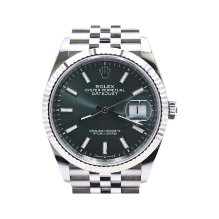 Rolex Datejust 36 Stainless Steel and White Gold Mint Green Dial 126234