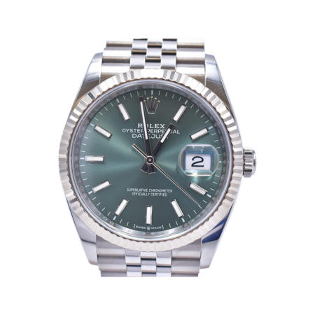 Rolex Datejust 36 Stainless Steel and White Gold Mint Green Dial 126234
