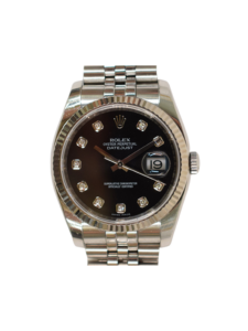 Rolex Datejust 36 Stainless Steel and White Gold Black Diamond Dial 116234G