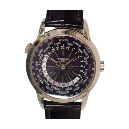 Patek Philippe Nautilus 40 World Time Date "Tokyo Edition" White Gold Purple Dial 5330G-010