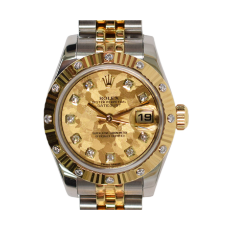 Rolex Lady-Datejust Stainless Steel and Yellow Gold Champagne Diamond Dial 179313G