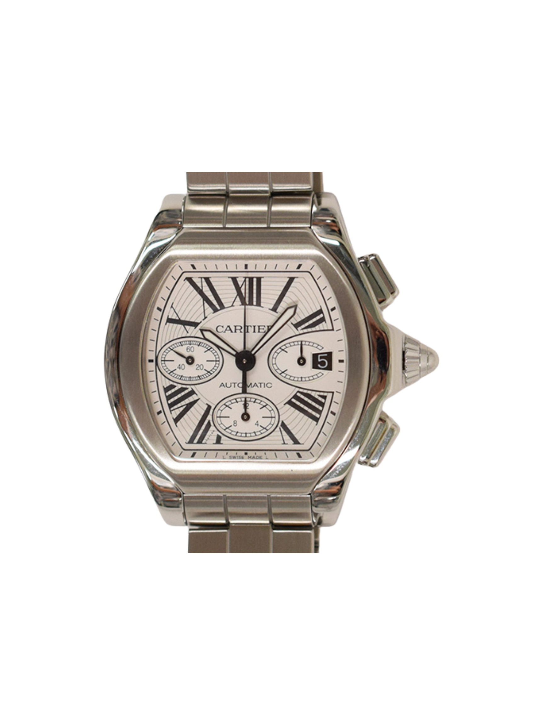 Cartier Roadster Stainless Steel Silver Roman Dial W6206019