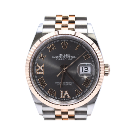 Rolex Datejust 36 Stainless Steel and Rose Gold Slate "VI&IX" Diamond Dial 126231