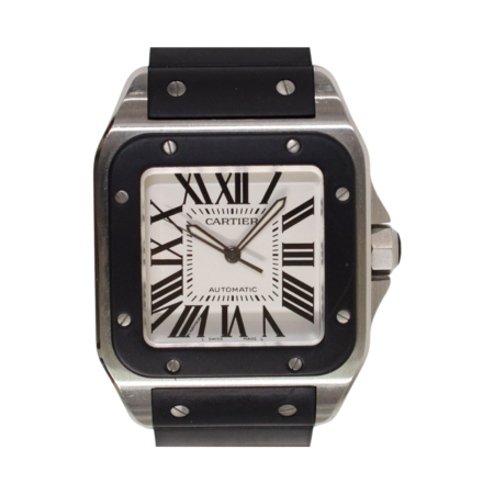 Cartier Santos 100 Large Stainless Steel Silver Roman Dial W20121U2