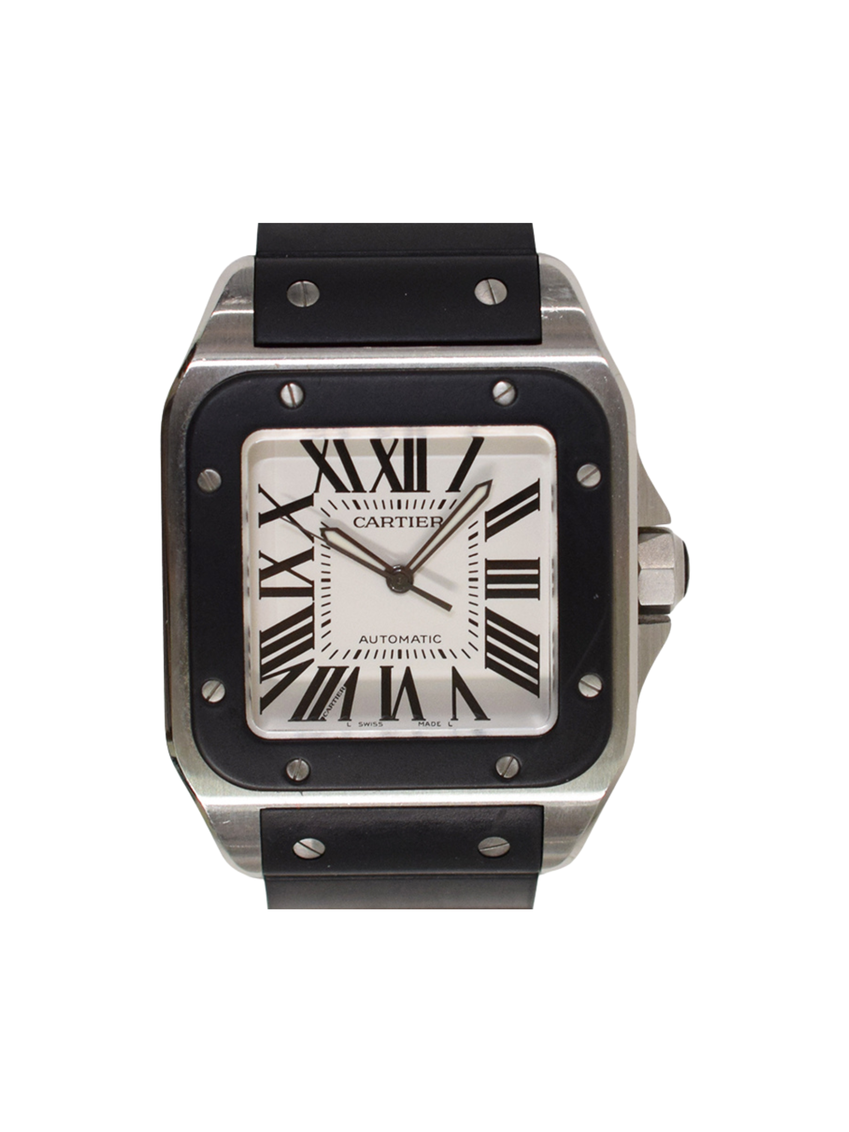 Cartier Santos 100 Large Stainless Steel Silver Roman Dial W20121U2