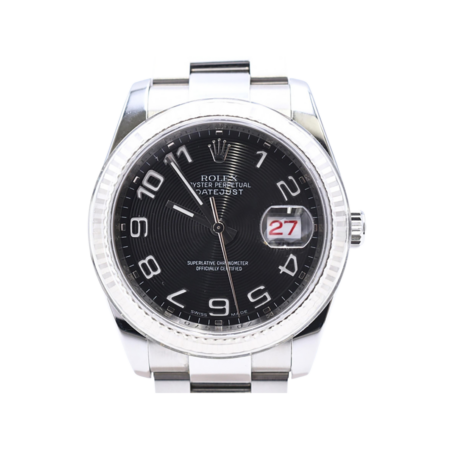 Rolex Datejust 36 Stainless Steel and White Gold Black Arabic Concentric Dial 116234