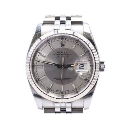Rolex Datejust 36 Stainless Steel and White Gold Silver Dial 126234