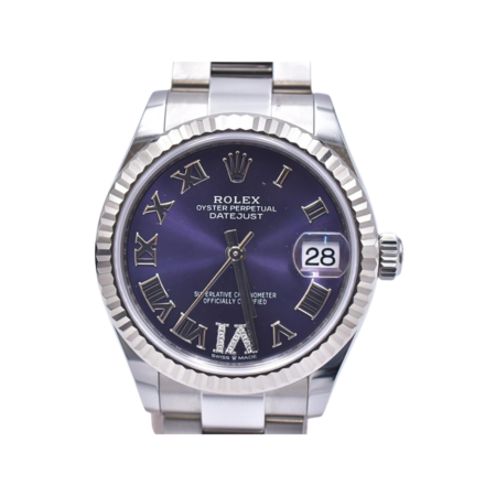 Rolex Datejust 31 Stainless Steel and White Gold Blue VI Diamond Dial 278274