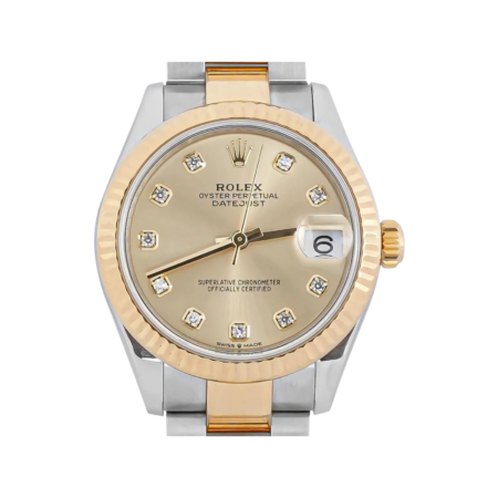 Rolex Datejust 31 Stainless Steel and Yellow Gold Champagne Diamond Dial 278273