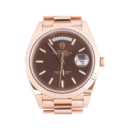 Rolex Day-Date 40 Rose Gold Brown Stick Dial 228235