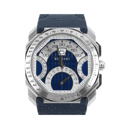 Bvlgari Octo Quadri-Retro Chronograph Stainless Steel Blue Dial BGO 45 S CHQR