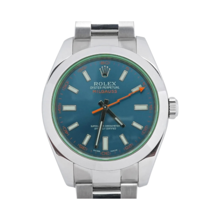 Rolex Milgauss Stainless Steel Green Crystal Blue Dial 116400GV