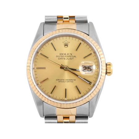 Rolex Datejust 36 Stainless Steel and Yellow Gold Champagne Dial 16233