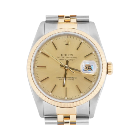 Rolex Datejust 36 Stainless Steel and Yellow Gold Champagne Dial 16233