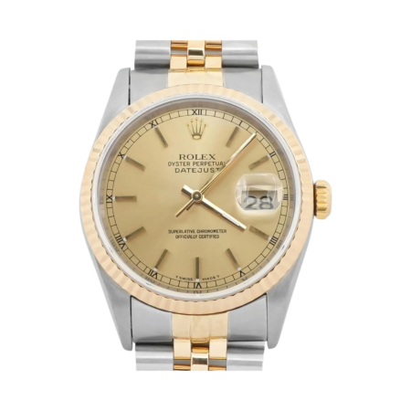 Rolex Datejust 36 Stainless Steel and Yellow Gold Champagne Dial 16233