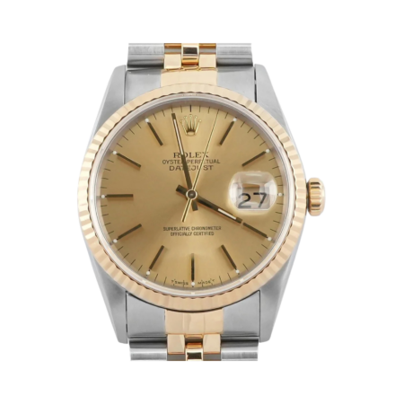 Rolex Datejust 36 Stainless Steel and Yellow Gold Champagne Dial 16233