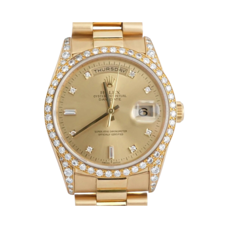 Rolex Day-Date 36 Yellow Gold Champagne Diamond Set Dial 18388