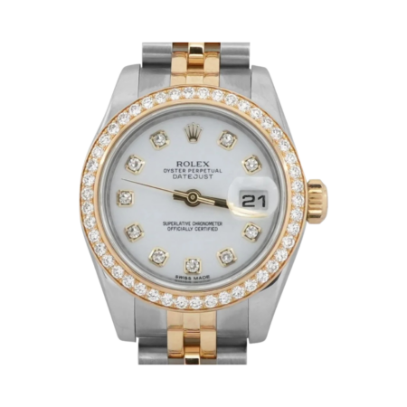 Rolex Lady-Datejust Stainless Steel and Yellow Gold White Diamond Dial 179383