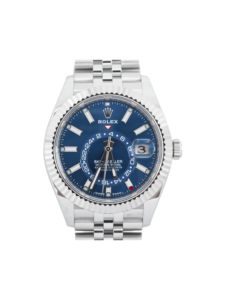 Rolex Sky-Dweller Stainless Steel and White Gold Blue Stick Dial 336934