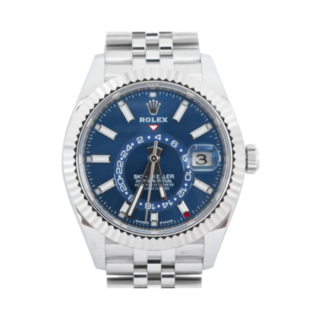 Rolex Sky-Dweller Stainless Steel and White Gold Blue Stick Dial 336934