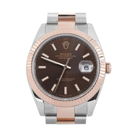Rolex Datejust 41 Stainless Steel and Rose Gold Brown Stick Dial 126331