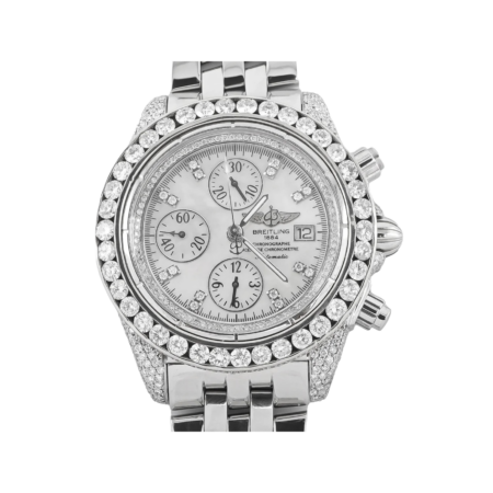 Breitling Chronomat Evolution Stainless Steel Mother of Pearl Diamond Dial A13356