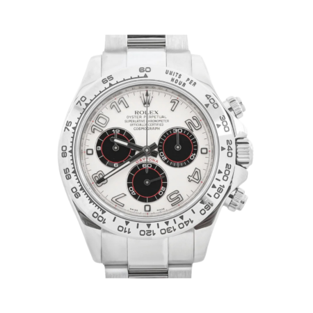 Rolex Daytona Cosmograph White Gold White Arabic Dial 116509
