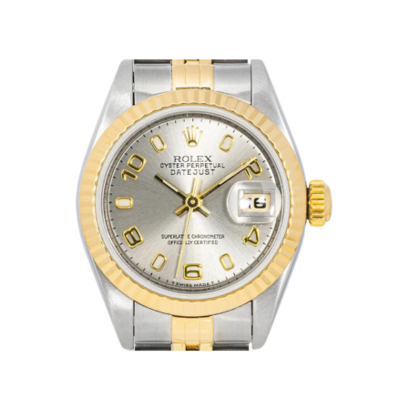 Rolex Lady-Datejust Stainless Steel Yellow Gold Silver Dial 69173