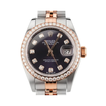 Rolex Lady-Datejust Stainless Steel and Rose Gold Aubergine Diamond Dial 279381RBR