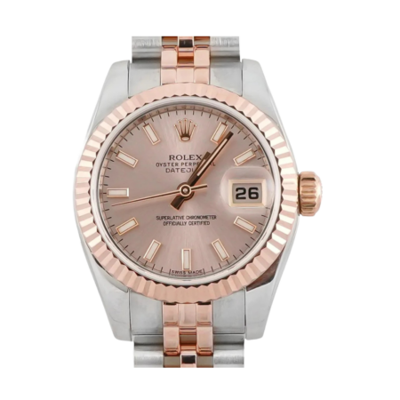 Rolex Lady-Datejust Stainless Steel and Rose Gold Pink Stick Dial 179171