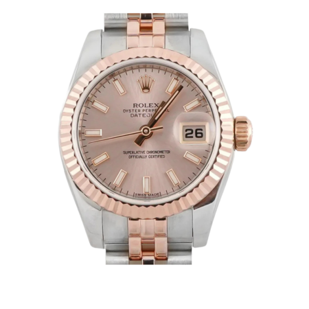 Rolex Lady-Datejust Stainless Steel and Rose Gold Pink Stick Dial 179171