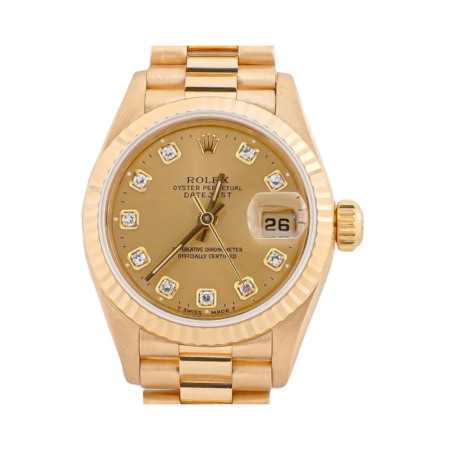 Rolex Lady-Datejust Yellow Gold Champagne Diamond Dial 69178
