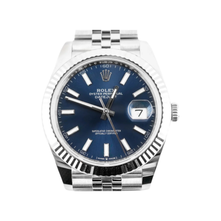 Rolex Datejust Stainless Steel and White Gold Blue Stick Dial 126334