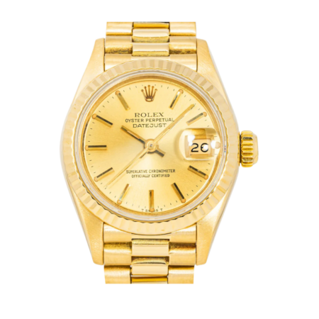 Rolex Lady-Datejust Yellow Gold Champagne Stick Dial 69178