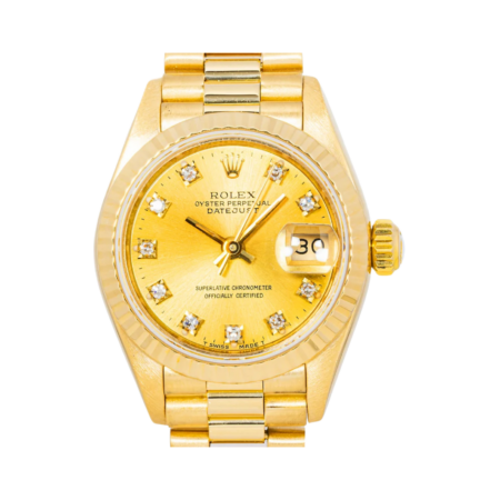 Rolex Lady-Datejust Yellow Gold Champagne Diamond Dial 69178