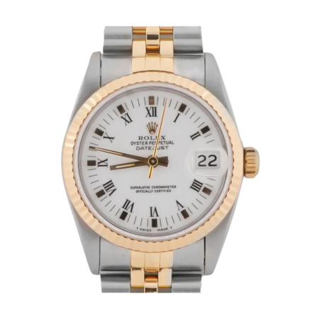 Rolex Datejust 31 Stainless Steel and Yellow Gold White Roman Dial 68273