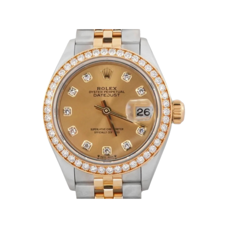 Rolex Lady-Datejust Stainless Steel and Yellow Gold Champagne Diamond Dial 279383RBR